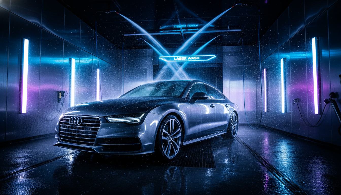 Kyle Laser Wash interior showing clean car in tunnel